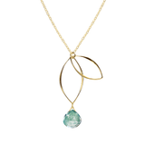 Ella Gold Petal Necklace with Gemstone