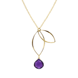 Ella Gold Petal Necklace with Gemstone