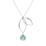 Ella Silver Petal Necklace with Gemstone