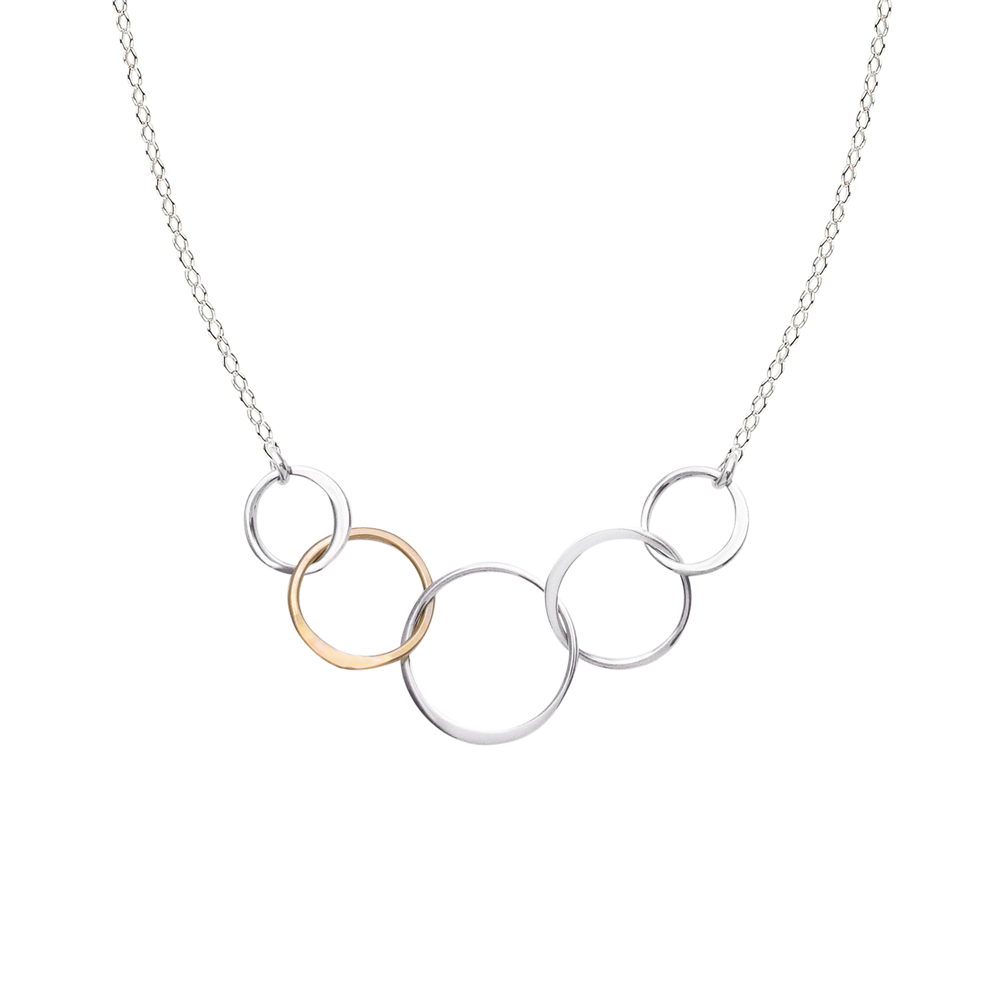 Silver & Gold Interlinked Circle Necklace | Lila Clare Jewelry 18