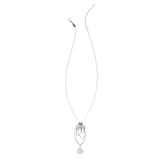 Ella Silver Large Leaf Fringe Necklace with Gemstone