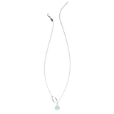 Ella Silver Single Leaf Necklace with Gemstone