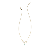 Ella Gold Mini V Leaf Necklace with Gemstone