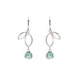 Ella Silver Mini Sprout Earrings with Gemstones