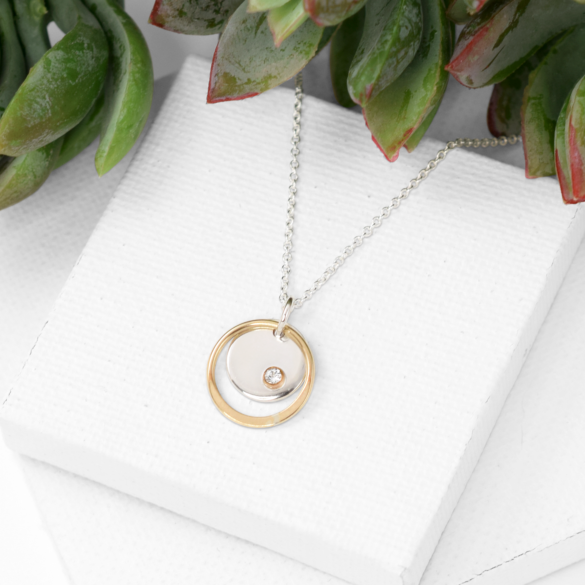 Circle on sale disc necklace