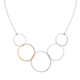 Cynthia Medium Five Gold & Silver Linked Circle Necklace