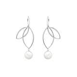 Ella Silver Petal Earrings with Gemstones