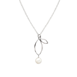 Ella Silver Small Sprout Necklace with Gemstone