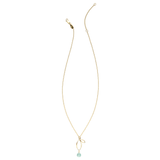 Ella Gold Small Sprout Necklace with Gemstone