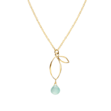 Ella Gold Small Sprout Necklace with Gemstone