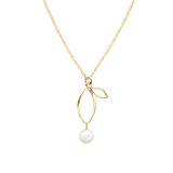 Ella Gold Small Sprout Necklace with Gemstone