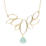 Ella Gold Windy Leaves Necklace with Gemstone