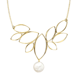 Ella Gold Windy Leaves Necklace with Gemstone