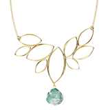 Ella Gold Windy Leaves Necklace with Gemstone