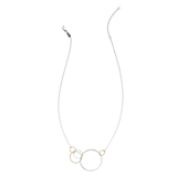 mixed metal interlocking circle necklace