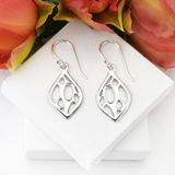 Small Silver Pointed Teardrop Cactus Earrings
