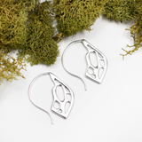 Small Silver Pointed Teardrop Cactus Hoop Earrings