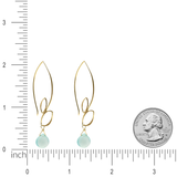 Ella Gold Large Leaf Hook Earrings with Gemstones