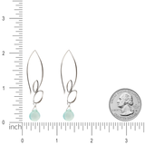 Ella Silver Large Leaf Hook Earrings with Gemstones