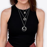 Cynthia Large Silver & Gold Five Circle Nest Necklace