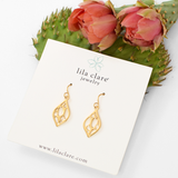 Gold Small Pointed Teardrop Cactus Earrings