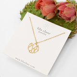 Gold Small Organic Circle Cactus Necklace