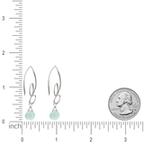 Ella Silver Small Leaf Hook Earrings with Gemstones